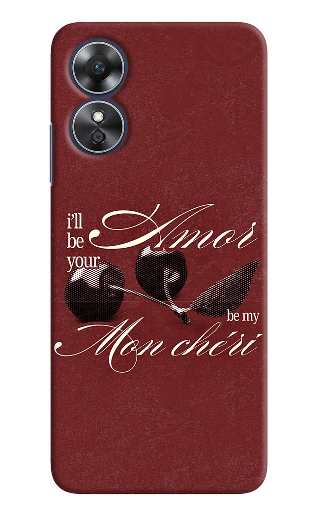 Velvet Cherry Oppo A17 Hard Case Back Cover by Casekaro