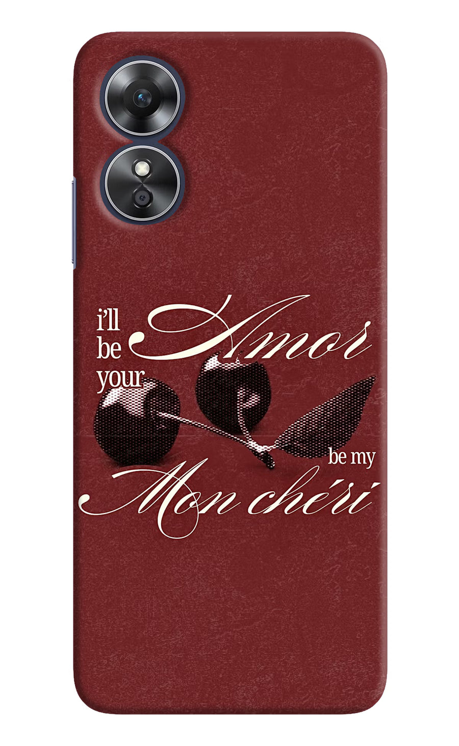 Velvet Cherry Oppo A17 Back Cover, Hard case