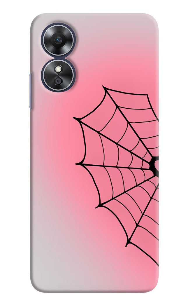 Pink Web Oppo A17 Hard Case Back Cover by Casekaro