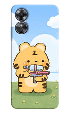 Tiger Treat Oppo A17 Hard Case Back Cover by Casekaro