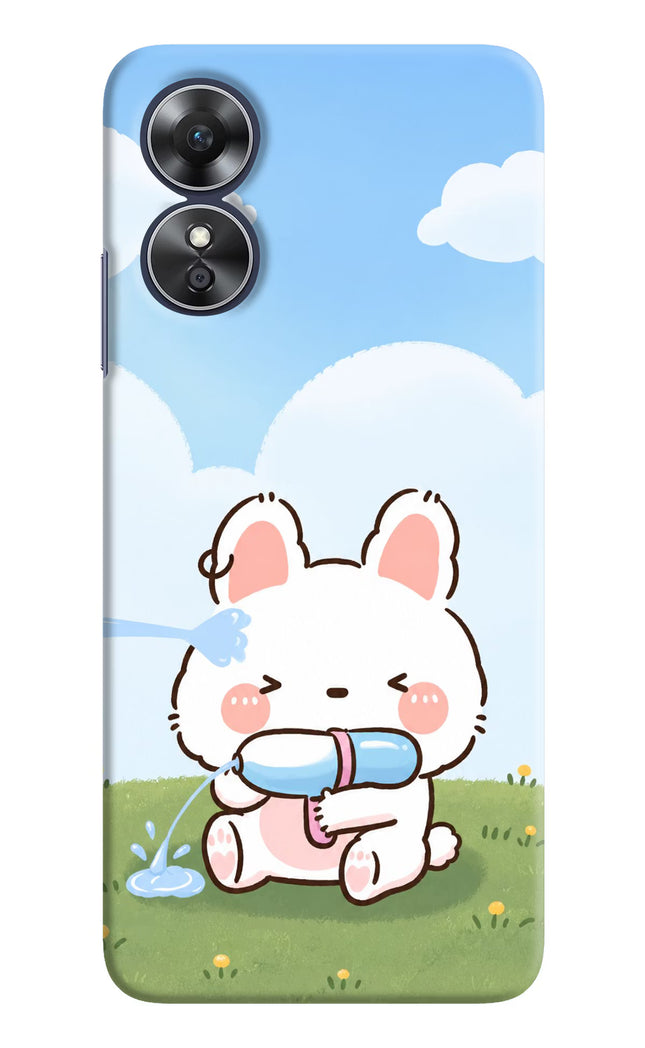 Bunny Treat Oppo A17 Hard Case Back Cover by Casekaro