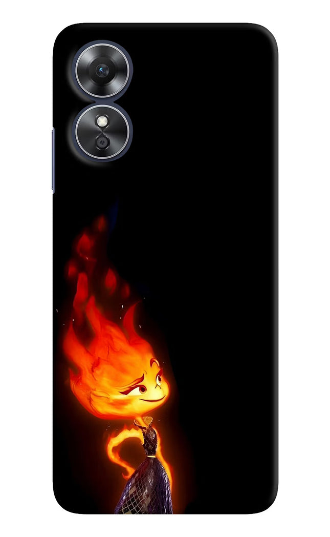 Ember Flame Oppo A17 Hard Case Back Cover by Casekaro