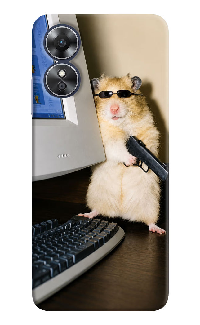 Hacker Hamster Oppo A17 Hard Case Back Cover by Casekaro