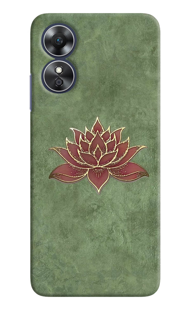 Lotus Grace Oppo A17 Hard Case Back Cover by Casekaro