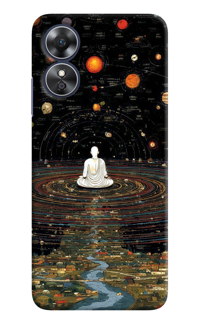 Space Monk Oppo A17 Hard Case Back Cover by Casekaro