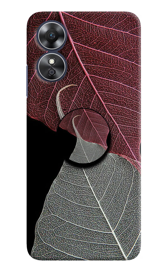 Leaf Pattern Oppo A17 Pop Case by Casekaro