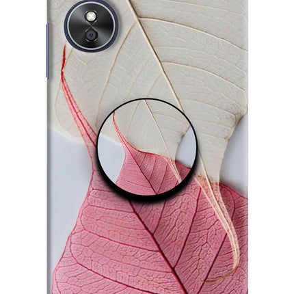 White Pink Leaf Oppo A17 Pop Case by Casekaro