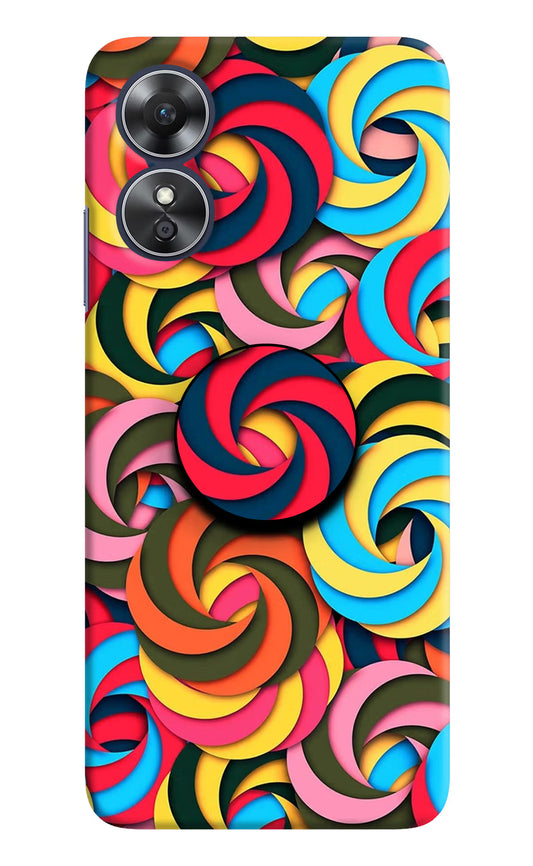 Spiral Pattern Oppo A17 Pop Case by Casekaro
