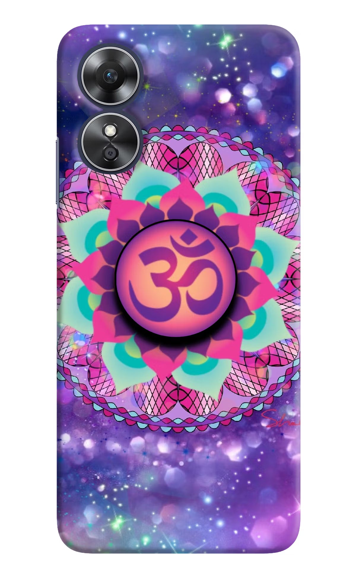 Om Purple Oppo A17 Pop Case by Casekaro