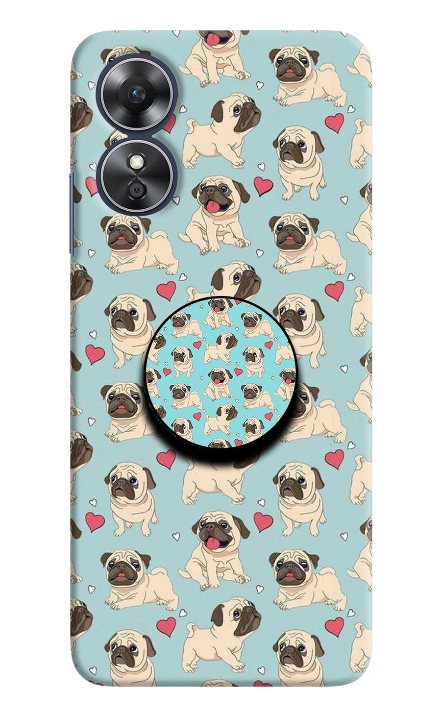 Pug Dog Oppo A17 Pop Case, Hard case