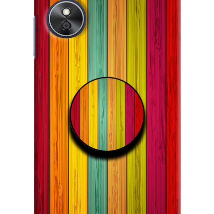 Multicolor Wooden Oppo A17 Pop Case by Casekaro