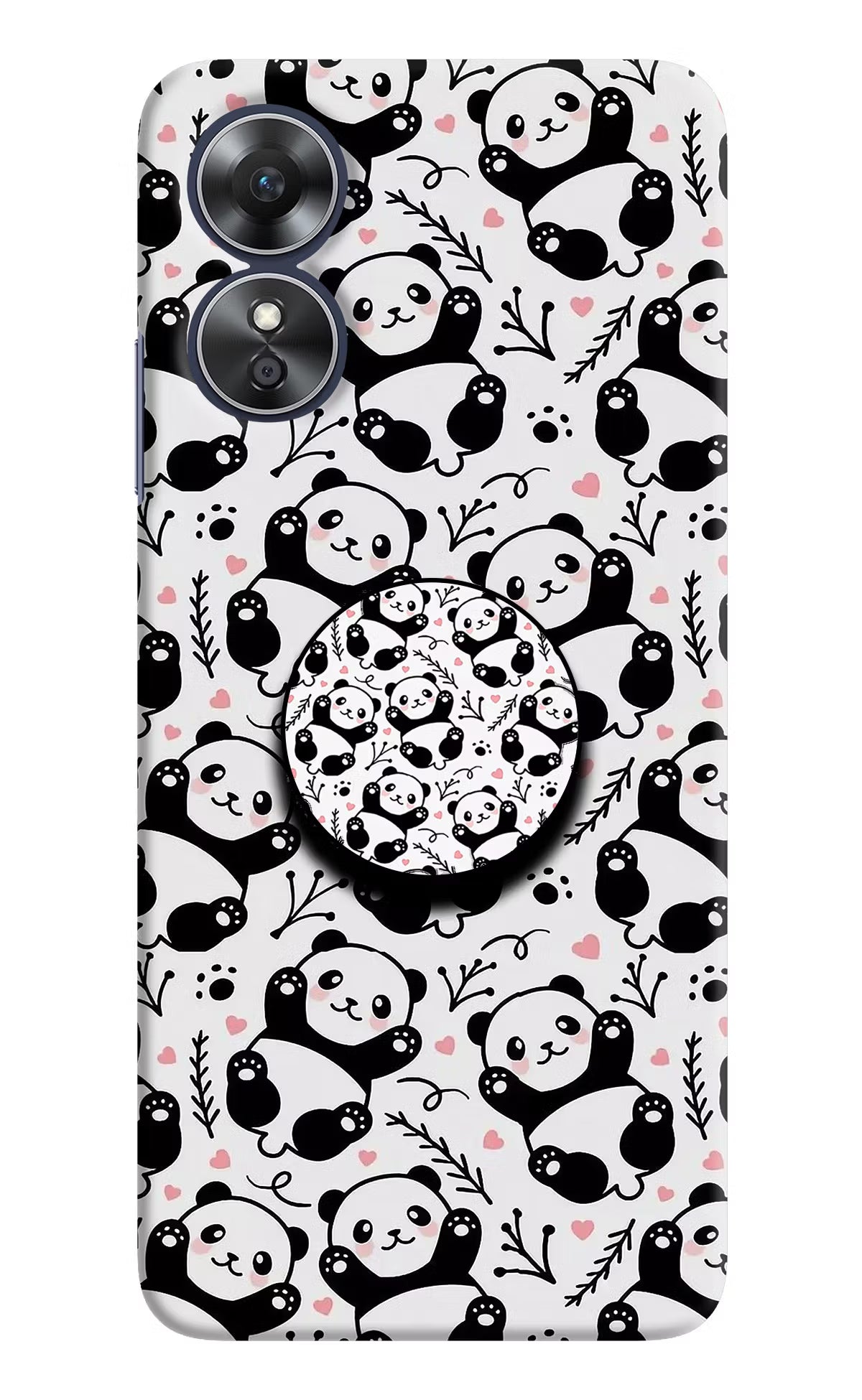 Cute Panda Oppo A17 Pop Case by Casekaro