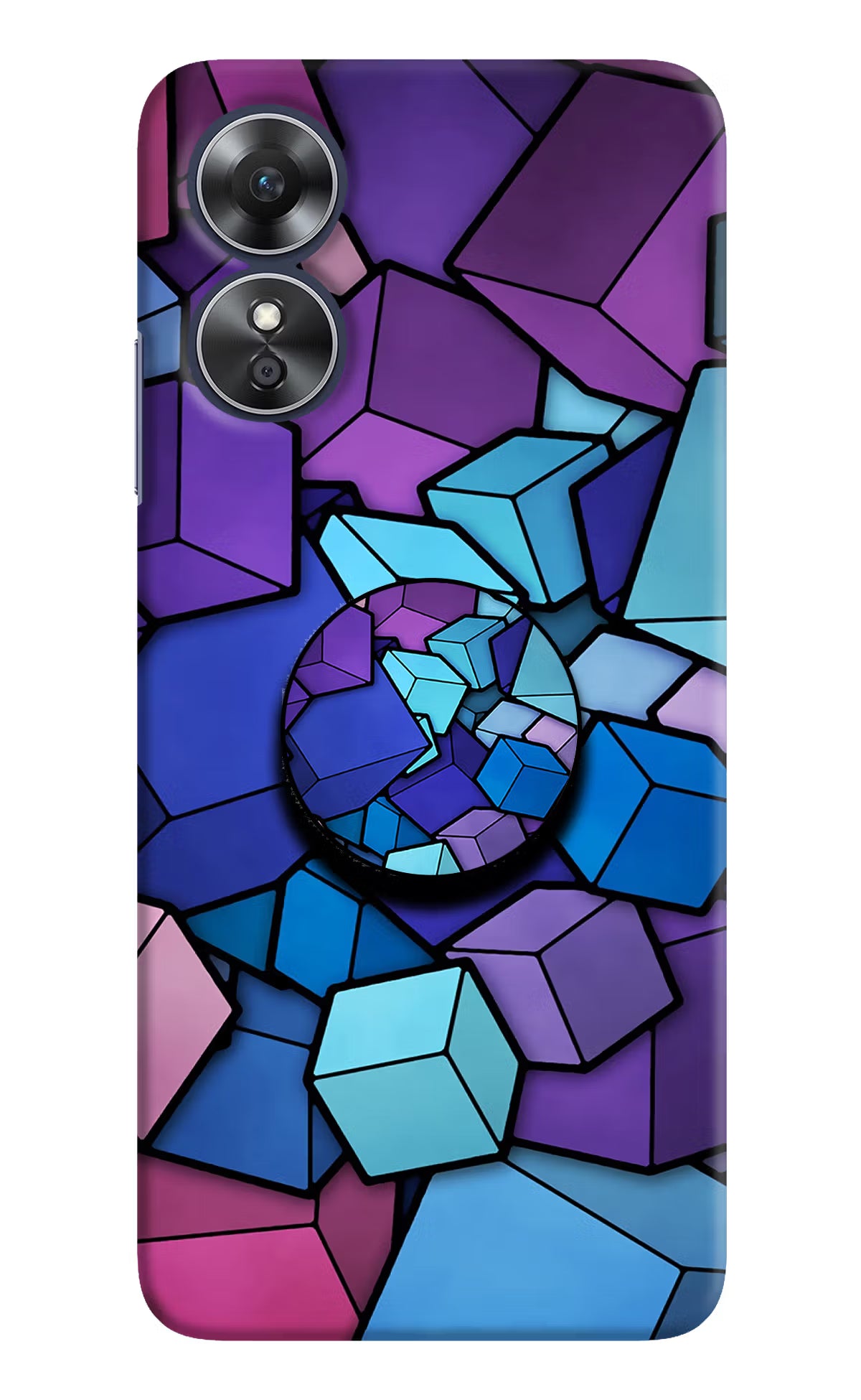 Cubic Abstract Oppo A17 Pop Case by Casekaro