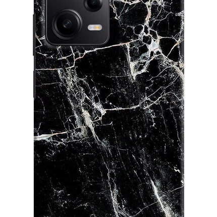 Black Marble Texture Poco X5 5G Hard Case Back Cover by Casekaro