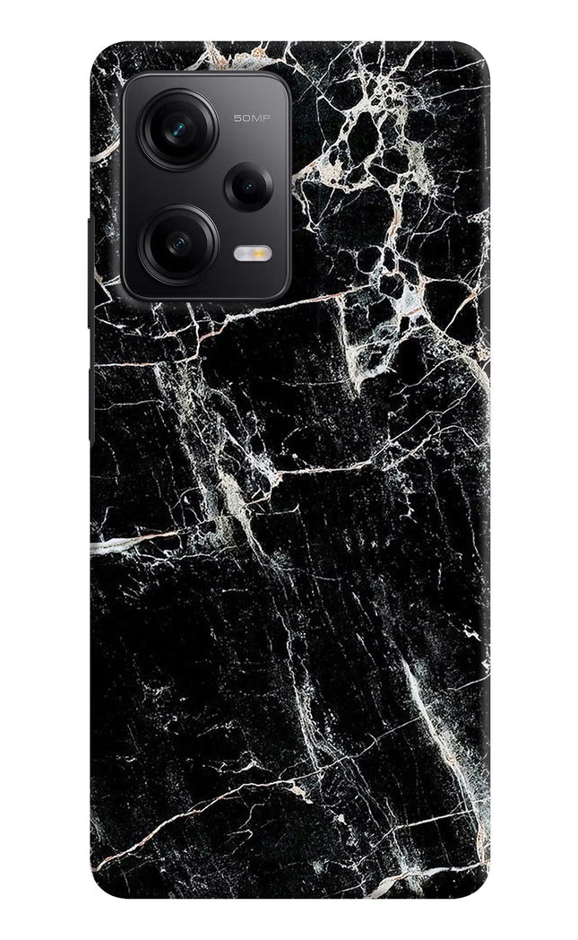 Black Marble Texture Poco X5 5G Hard Case Back Cover by Casekaro
