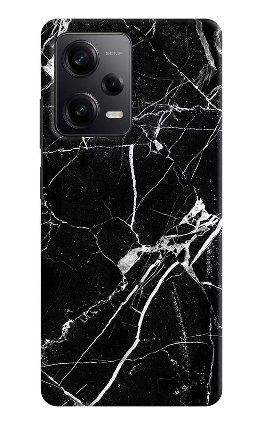 Black Marble Pattern Poco X5 5G Hard Case Back Cover by Casekaro
