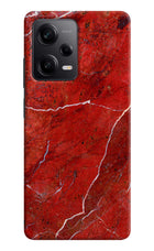 Red Marble Design Poco X5 5G Hard Case Back Cover by Casekaro