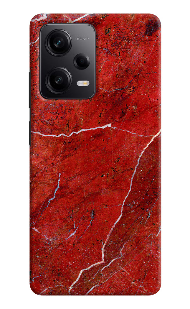 Red Marble Design Poco X5 5G Hard Case Back Cover by Casekaro