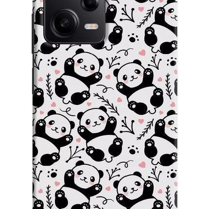Cute Panda Poco X5 5G Hard Case Back Cover by Casekaro
