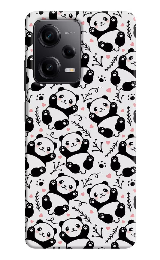 Cute Panda Poco X5 5G Hard Case Back Cover by Casekaro