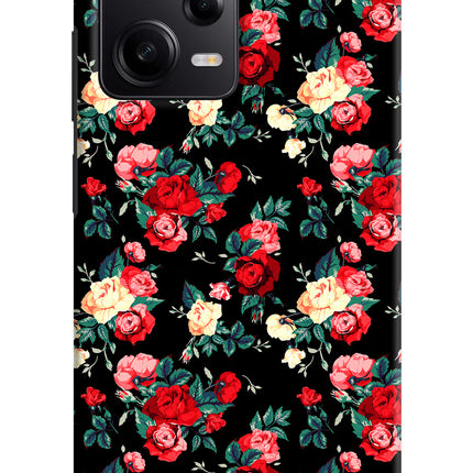 Rose Pattern Poco X5 5G Hard Case Back Cover by Casekaro