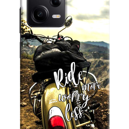 Ride More Worry Less Poco X5 5G Hard Case Back Cover by Casekaro