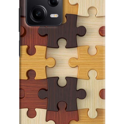 Wooden Puzzle Poco X5 5G Hard Case Back Cover by Casekaro