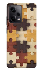 Wooden Puzzle Poco X5 5G Hard Case Back Cover by Casekaro