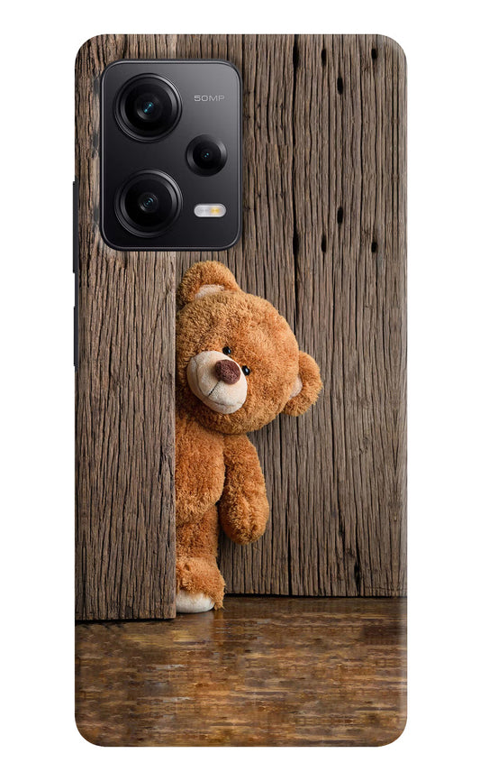 Teddy Wooden Poco X5 5G Hard Case Back Cover by Casekaro