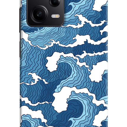 Blue Waves Poco X5 5G Hard Case Back Cover by Casekaro