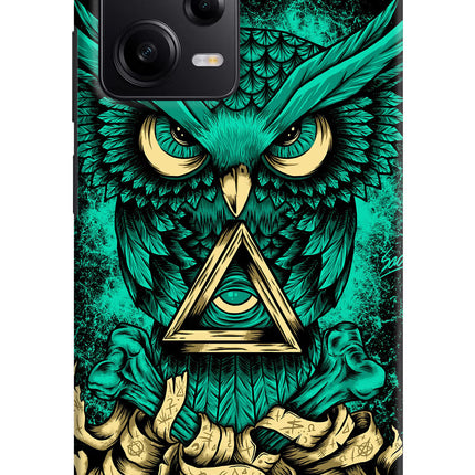 Green Owl Poco X5 5G Hard Case Back Cover by Casekaro