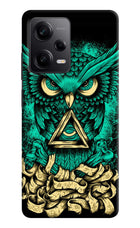 Green Owl Poco X5 5G Hard Case Back Cover by Casekaro