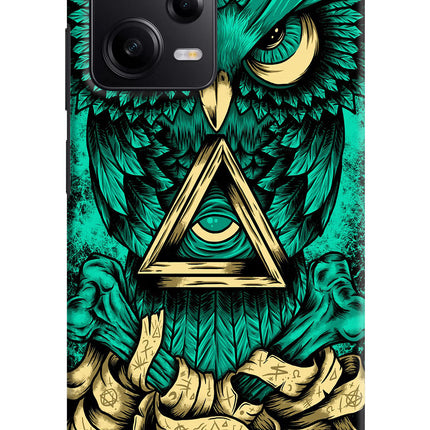 Green Owl Poco X5 5G Hard Case Back Cover by Casekaro