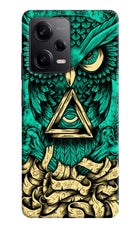 Green Owl Poco X5 5G Hard Case Back Cover by Casekaro