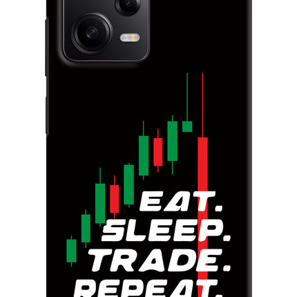 Eat Sleep Trade Repeat Poco X5 5G Hard Case Back Cover by Casekaro