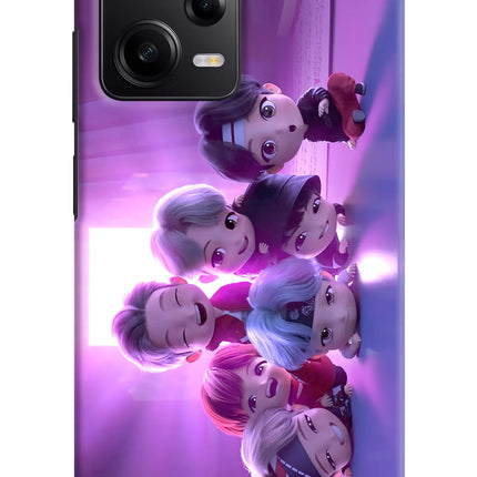 BTS Chibi Poco X5 5G Hard Case Back Cover by Casekaro