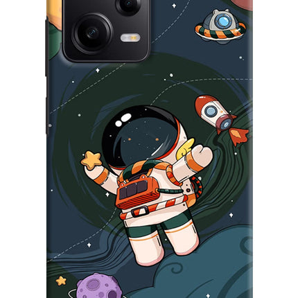 Cartoon Astronaut Poco X5 5G Hard Case Back Cover by Casekaro