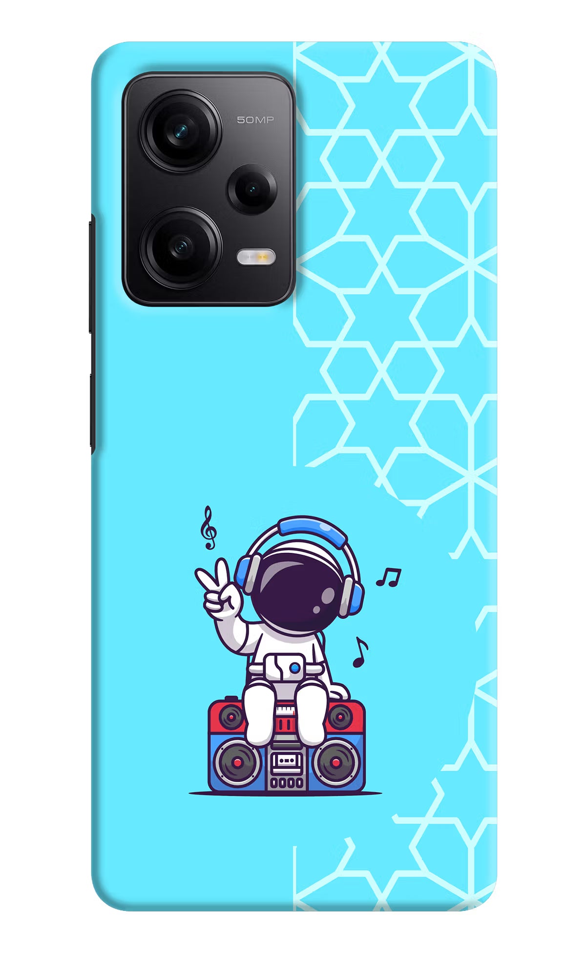 Cute Astronaut Chilling Poco X5 5G Hard Case Back Cover by Casekaro