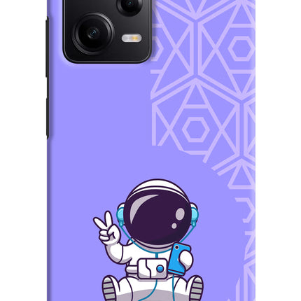 Cute Astronaut Chilling Poco X5 5G Hard Case Back Cover by Casekaro