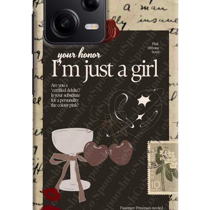 I am just a girl Poco X5 5G Hard Case Back Cover by Casekaro