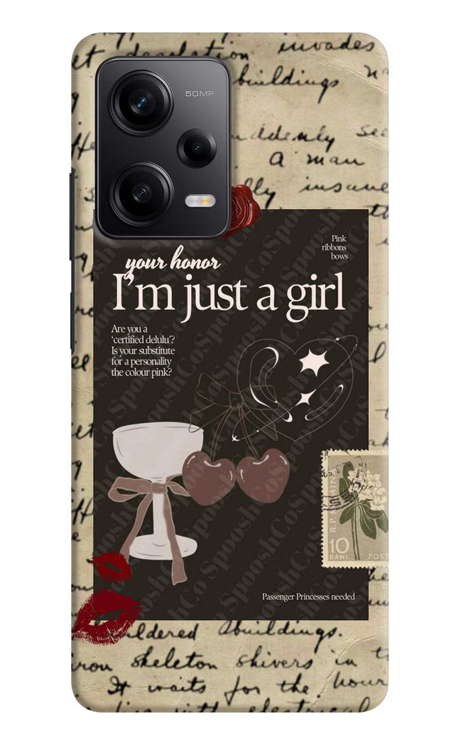 I am just a girl Poco X5 5G Hard Case Back Cover by Casekaro