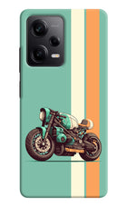 Striped Moto Drift Poco X5 5G Hard Case Back Cover by Casekaro