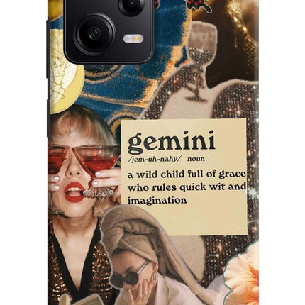 Gemini Zodiac Poco X5 5G Hard Case Back Cover by Casekaro