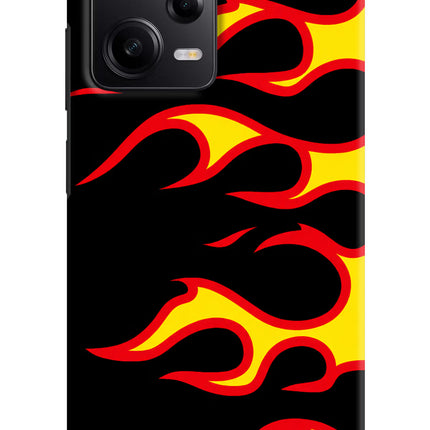Side Sweep Flames Poco X5 5G Hard Case Back Cover by Casekaro
