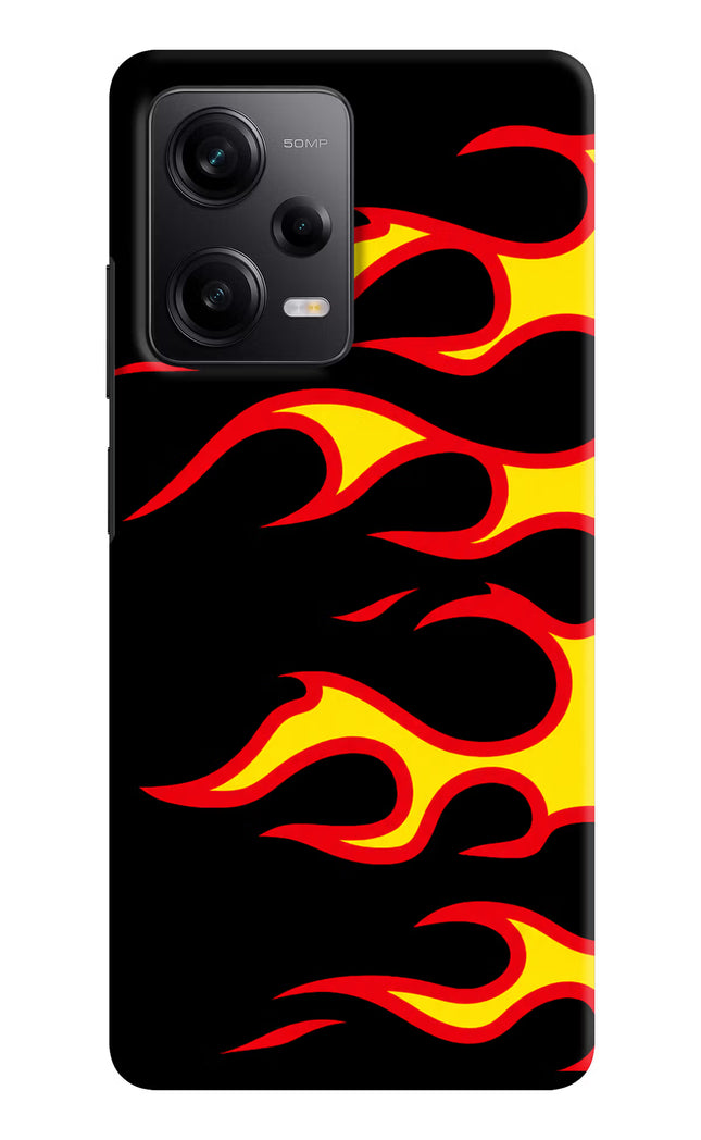 Side Sweep Flames Poco X5 5G Hard Case Back Cover by Casekaro