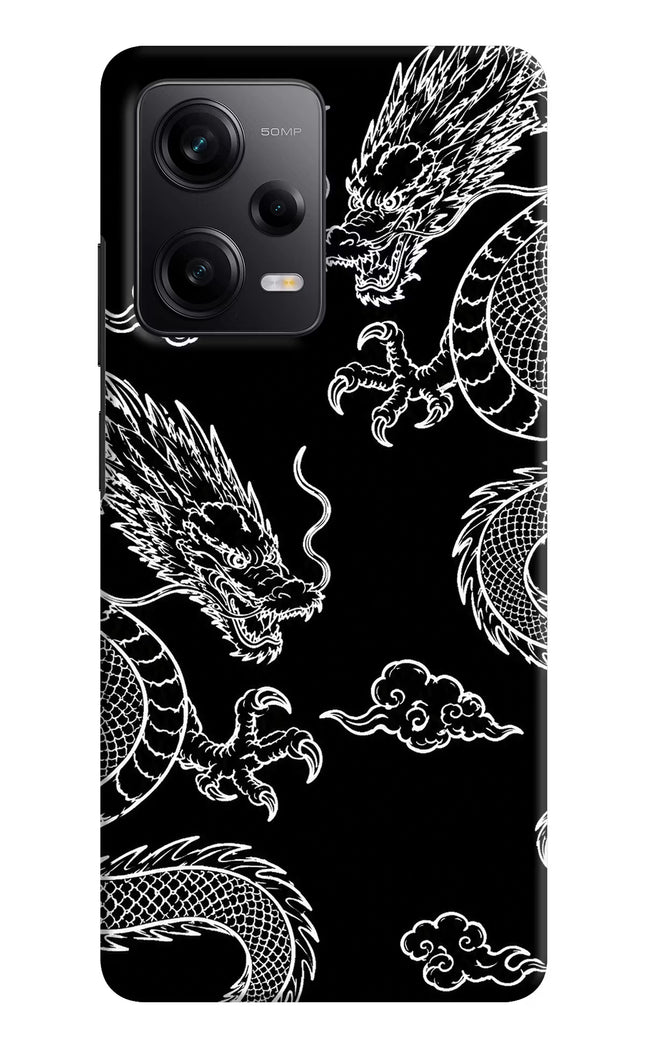 Twin Dragons Poco X5 5G Hard Case Back Cover by Casekaro