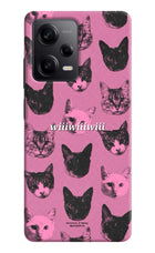Pink Cats Poco X5 5G Hard Case Back Cover by Casekaro