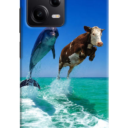 Dolphin vs Cow Poco X5 5G Hard Case Back Cover by Casekaro