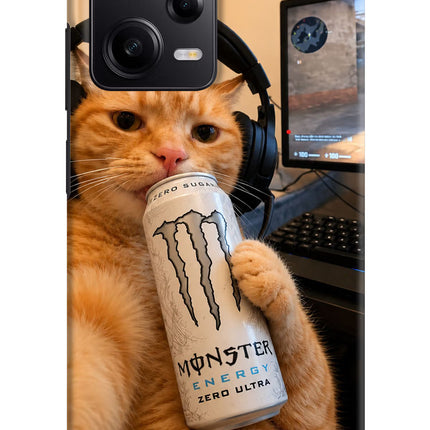 Gamer Cat Energy Poco X5 5G Hard Case Back Cover by Casekaro