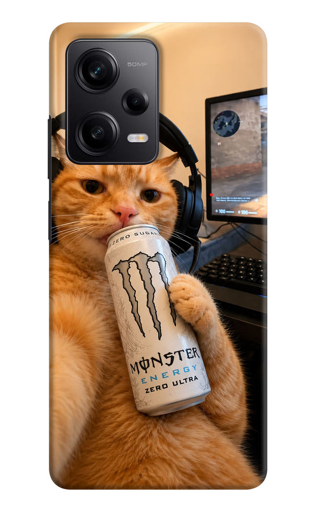 Gamer Cat Energy Poco X5 5G Hard Case Back Cover by Casekaro